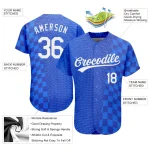 Custom Royal White-Black 3D Pattern Design Authentic Baseball Jersey - Image 3