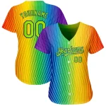 Custom Rainbow For Pride Month Love Is Love LGBT 3D Authentic Baseball Jersey - Image 2