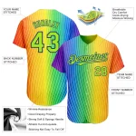 Custom Rainbow For Pride Month Love Is Love LGBT 3D Authentic Baseball Jersey - Image 3