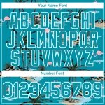 Custom Teal White 3D Pattern Design Tropical Hawaii Palm Trees Authentic Baseball Jersey - Image 5