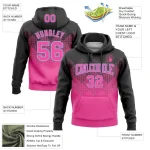 Custom Stitched Black Pink-Light Blue 3D Pattern Design Gradient Square Shape Sports Pullover Sweatshirt Hoodie - Image 2