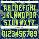 Custom Navy Neon Yellow-Electric Blue 3D Pattern Design Rave Psychedelic Neon Dinosaur Authentic Baseball Jersey - Image 5