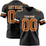 Custom Black Texas Orange-White Mesh Authentic Football Jersey