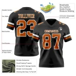 Custom Black Texas Orange-White Mesh Authentic Football Jersey - Image 3