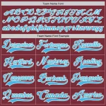 Custom Burgundy Sky Blue-White Hockey Lace Neck Jersey - Image 4