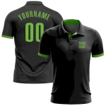 Custom Black Neon Green Performance Golf Polo Shirt