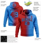 Custom Stitched Powder Blue Red-Navy Gradient Fashion Sports Pullover Sweatshirt Hoodie - Image 2
