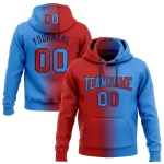 Custom Stitched Powder Blue Red-Navy Gradient Fashion Sports Pullover Sweatshirt Hoodie