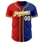 Custom Royal White Red-Gold Authentic Gradient Fashion Baseball Jersey - Image 2