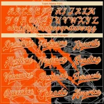 Custom Graffiti Pattern Orange Black-Cream Scratch 3D Bomber Full-Snap Varsity Letterman Jacket - Image 6