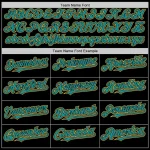 Custom Black Teal-Yellow Bomber Full-Snap Varsity Letterman Lapel Collar Byron Jacket - Image 4