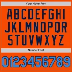 Custom Orange Powder Blue-Navy Bomber Full-Snap Varsity Letterman Two Tone Hoodie Jacket - Image 5