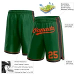 Custom Kelly Green Orange-Black Authentic Basketball Shorts - Image 2