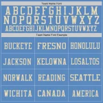 Custom Light Blue Vintage USA Flag-City Cream Mesh Authentic Football Jersey - Image 3