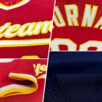 Custom Navy Teal-White Authentic Throwback Baseball Jersey - Image 2