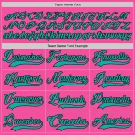 Custom Pink Aqua-Black Hockey Lace Neck Jersey - Image 4