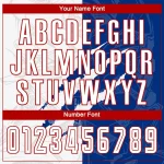 Custom Graffiti Pattern White Royal-Red Scratch Sublimation Soccer Uniform Jersey - Image 7