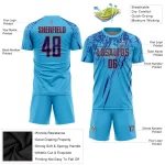 Custom Sky Blue Royal-Orange Sublimation Soccer Uniform Jersey - Image 3