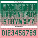 Custom Kelly Green Medium Pink 3D Gradient Square Shape Two-Button Unisex Softball Jersey - Image 5