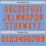 Custom Light Blue White-Orange Pinstripe Authentic Split Fashion Baseball Jersey - Image 5