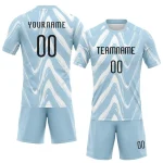 Custom Light Blue Black-White Fluid Sublimation Volleyball Uniform Jersey - Image 2