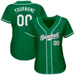 Custom Kelly Green White-Gray Authentic St. Patrick's Day Baseball Jersey - Image 3
