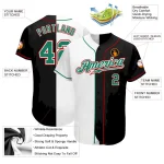 Custom Black Kelly Green-White Authentic Split Fashion Baseball Jersey - Image 3